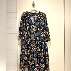 Eloquii Fit and Flare Floral Dress
